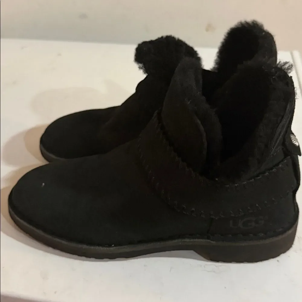 UGG Kids Black Suede Boots